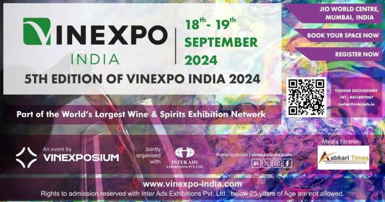 5th Edition of Vinexpo India to be Held from September 18-19, 2024 in Mumbai