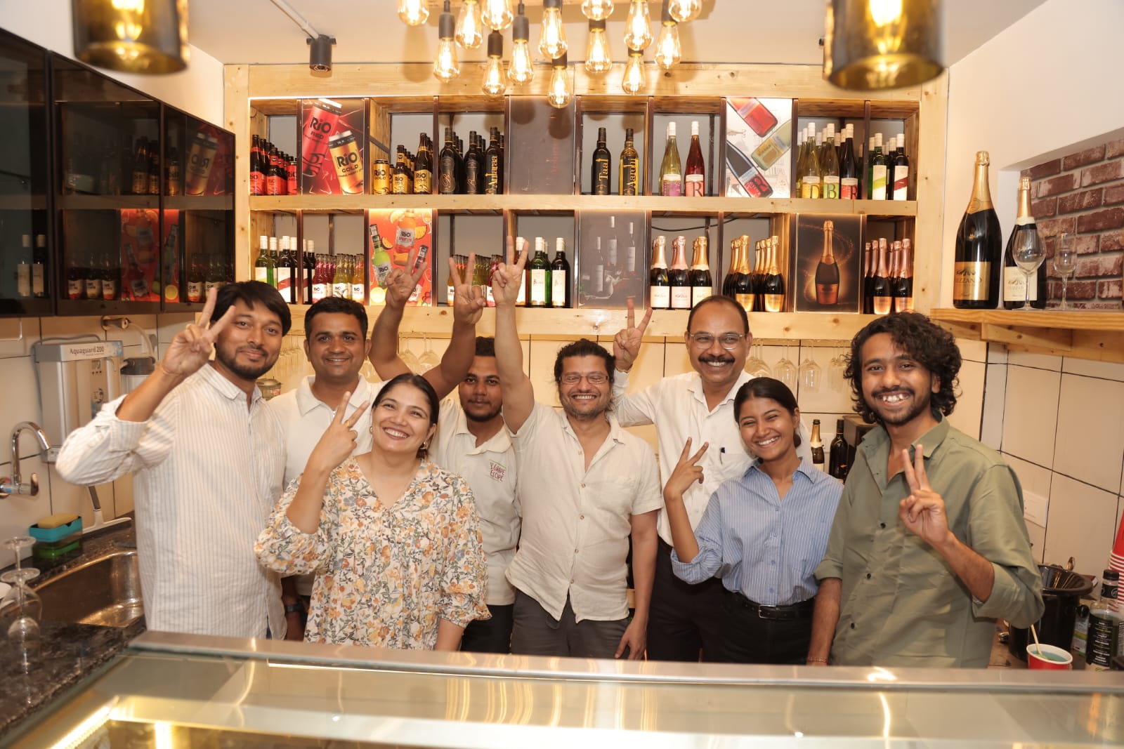 Wine tasting flights and Enomatic machine at Grape Escape wine café in Nashik