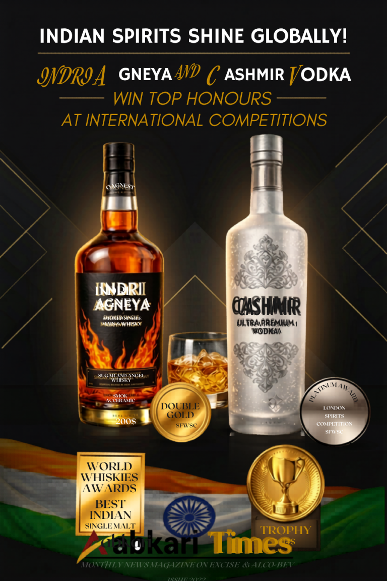 Indian Spirits Shine Globally! Indri Agneya and Cashmir Vodka Win Top Honours at International Competitions