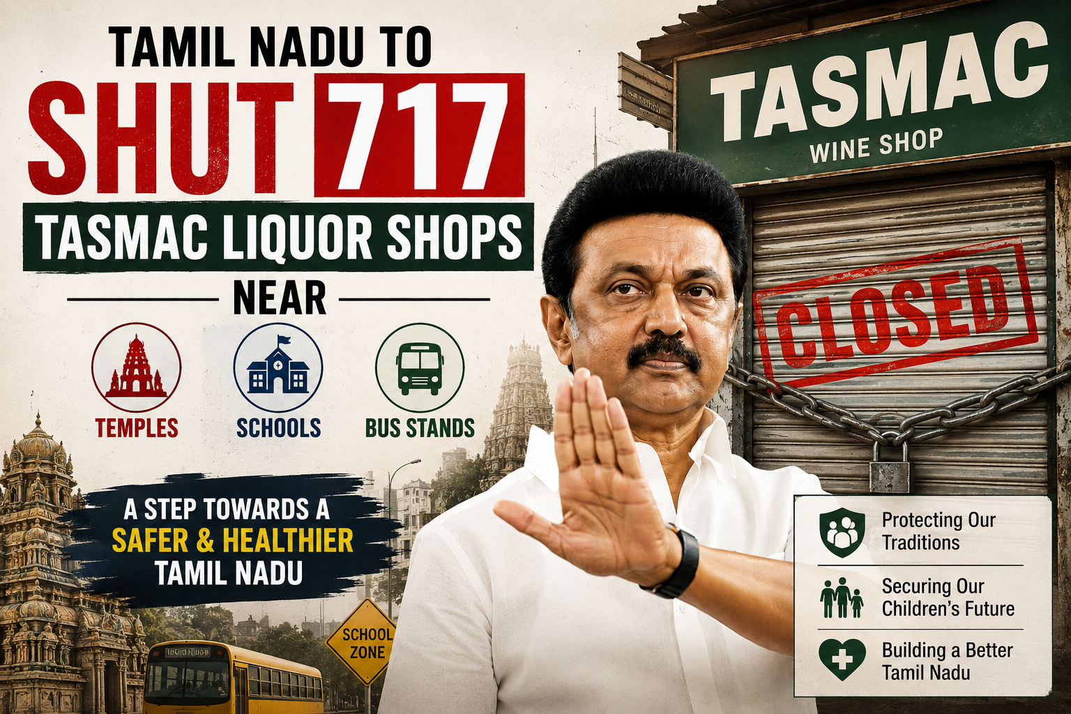 Tamil Nadu to Shut 717 TASMAC Liquor Shops Near Temples, Schools and Bus Stands