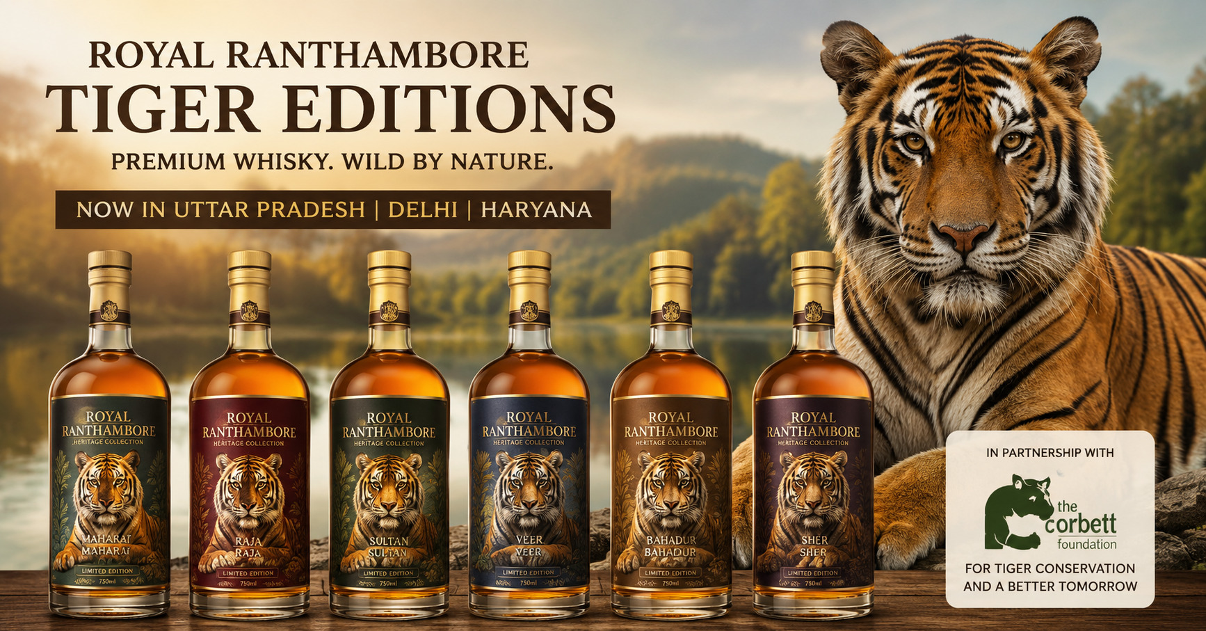 Uttar Pradesh Gets Royal Ranthambore’s Tiger-Themed Whisky Collection as Radico Khaitan Backs Wildlife Conservatio