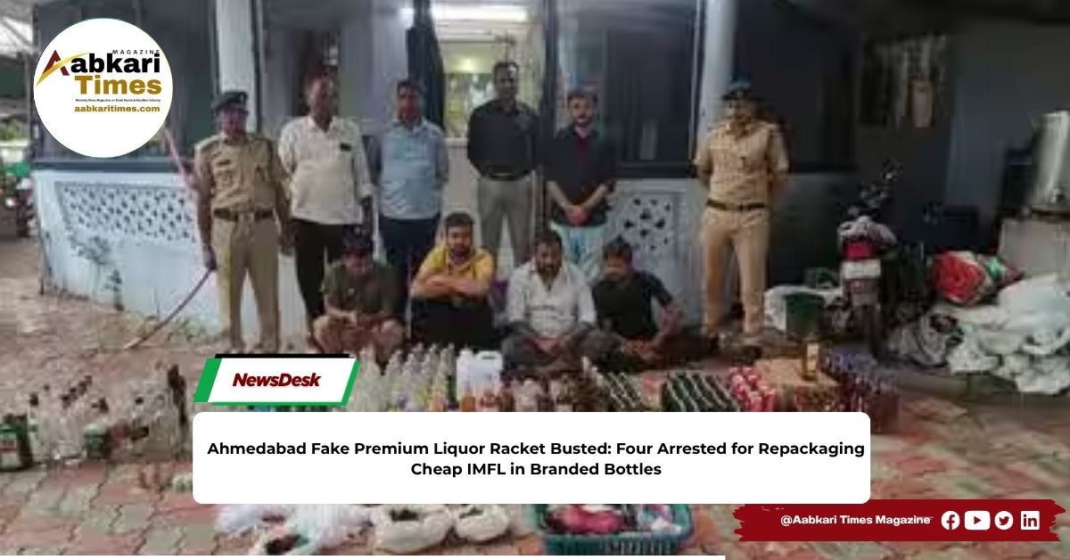 Ahmedabad Fake Premium Liquor Racket Busted: Four Arrested for Repackaging Cheap IMFL in Branded Bottles