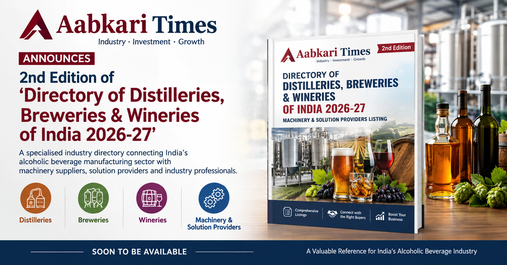 Aabkari Times Announces 2nd Edition of ‘Directory of Distilleries, Breweries & Wineries of India 2026-27’